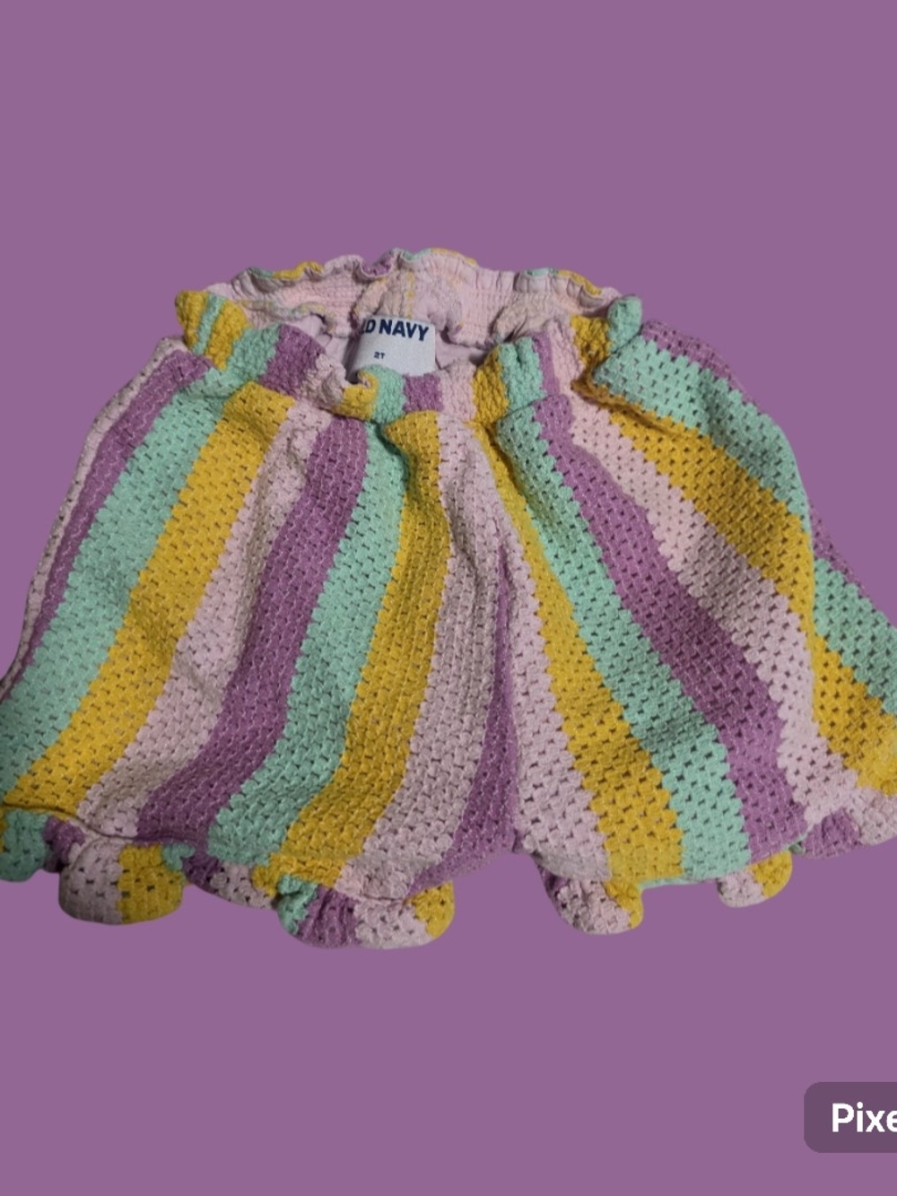Old Navy Pastel Stripe Crochet Diaper Cover - Yellow, Mint, Lavender